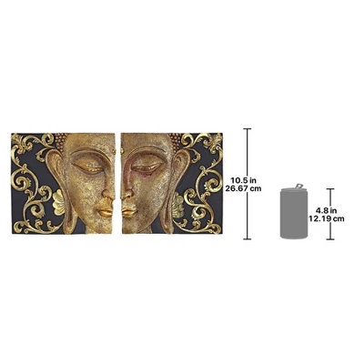 Design Toscano Mirrored Nirvana Dual Buddha Asian Inspired Wall Sculptures 6 Design Toscano Mirrored Nirvana Dual Buddha Asian Inspired Wall Sculptures - Image 4