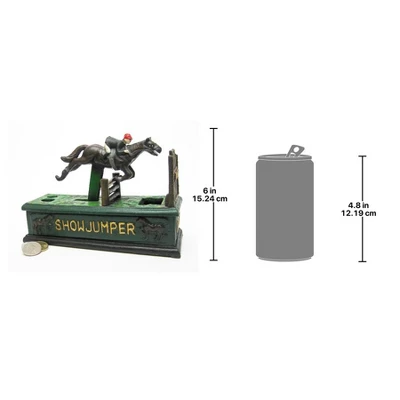 Design Toscano Equestrian Show Jumper Authentic Foundry Cast Iron Mechanical Bank 4 Design Toscano Equestrian Show Jumper Authentic Foundry Cast Iron Mechanical Bank - Image 2