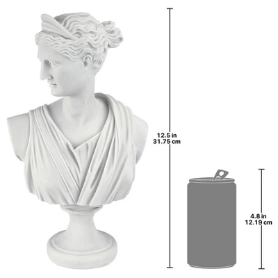 Design Toscano Diana Of Versailles: Bonded Marble Resin Sculptural Bust 8 Design Toscano Diana Of Versailles: Bonded Marble Resin Sculptural Bust - Image 6