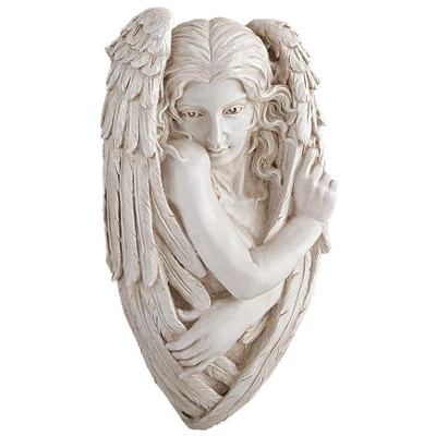 Design Toscano Tristan, The Timid Angel Wall Sculpture - Off-White 3 Design Toscano Tristan, The Timid Angel Wall Sculpture - Off-White