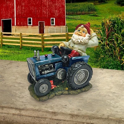 Design Toscano Plowing Pete On His Tractor Garden Gnome Statue - Multicolored 3 Design Toscano Plowing Pete On His Tractor Garden Gnome Statue - Multicolored