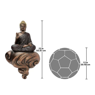 Design Toscano Enlightened Buddha On A Cloud Floating Wall Sculpture 7 Design Toscano Enlightened Buddha On A Cloud Floating Wall Sculpture - Image 5