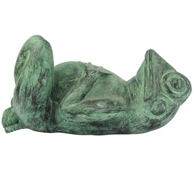 Design Toscano Spitting Lazy Frog Emerald Verde Cast Bronze Garden Statue 5 Design Toscano Spitting Lazy Frog Emerald Verde Cast Bronze Garden Statue - Image 3
