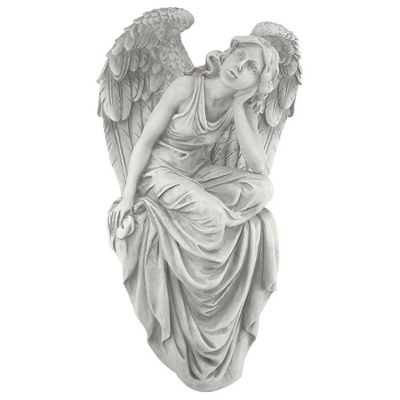 Design Toscano Resting Grace Sitting Angel Sculpture - Large, Off-White 4 Design Toscano Resting Grace Sitting Angel Sculpture - Large, Off-White - Image 2
