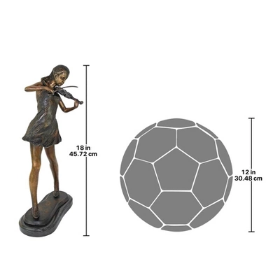 Design Toscano The Young Violinist Bronze Sculpture 5 Design Toscano The Young Violinist Bronze Sculpture - Image 3