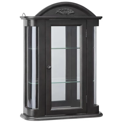 Design Toscano Rosedale Hardwood Wall Curio Cabinet: Ebony Black Finish 7 Design Toscano Rosedale Hardwood Wall Curio Cabinet: Ebony Black Finish - Image 5