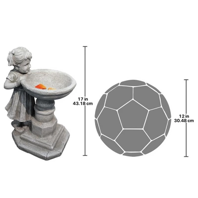 Design Toscano Georgina's Garden Gaze Child At Birdbath Statue 4 Design Toscano Georgina's Garden Gaze Child At Birdbath Statue - Image 2