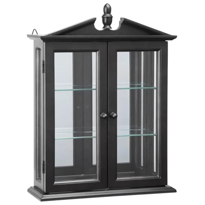 Design Toscano Amesbury Manor Hardwood Wall Curio Cabinet: Ebony Black Finish 7 Design Toscano Amesbury Manor Hardwood Wall Curio Cabinet: Ebony Black Finish - Image 5
