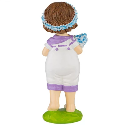 Design Toscano Bluebonnet Twins Springtime Child Garden Statue: Juliette Girl 6 Design Toscano Bluebonnet Twins Springtime Child Garden Statue: Juliette Girl - Image 4