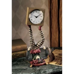 Design Toscano Juggling Time Harlequin Jester Sculptural Clock