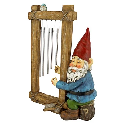 Design Toscano Ringing His Chimes Garden Gnome Statue - Multicolored 4 Design Toscano Ringing His Chimes Garden Gnome Statue - Multicolored - Image 2