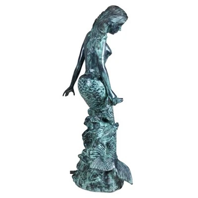 Design Toscano Goddess Of The Sea, Mermaid Of The Isles Spitting Bronze Garden Statue 4 Design Toscano Goddess Of The Sea, Mermaid Of The Isles Spitting Bronze Garden Statue - Image 2