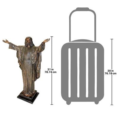 Design Toscano Jesus Christ, With His Arms Raised Cast Bronze Garden Statue 4 Design Toscano Jesus Christ, With His Arms Raised Cast Bronze Garden Statue - Image 2