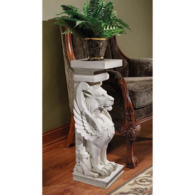 Design Toscano Trapezophoron Sculptural Winged Lion Pedestal: Set Of Two 7 Design Toscano Trapezophoron Sculptural Winged Lion Pedestal: Set Of Two - Image 5
