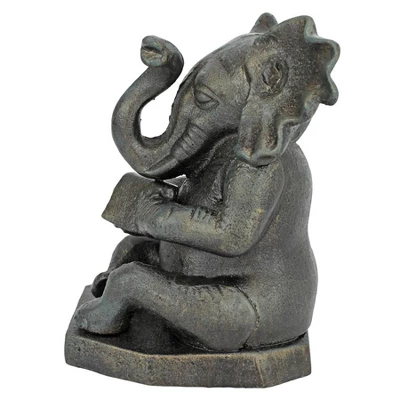 Design Toscano Educated Elephant Cast Iron Bookend: Single 5 Design Toscano Educated Elephant Cast Iron Bookend: Single - Image 3