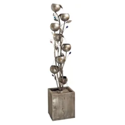 Design Toscano Abstract Floral Cascading Metal Tower Fountain - Bronze
