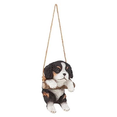 Design Toscano Black Cavalier Puppy On A Perch Hanging Dog Sculpture 7 Design Toscano Black Cavalier Puppy On A Perch Hanging Dog Sculpture - Image 5