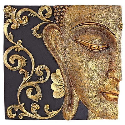Design Toscano Mirrored Nirvana Dual Buddha Asian Inspired Wall Sculptures 4 Design Toscano Mirrored Nirvana Dual Buddha Asian Inspired Wall Sculptures - Image 2