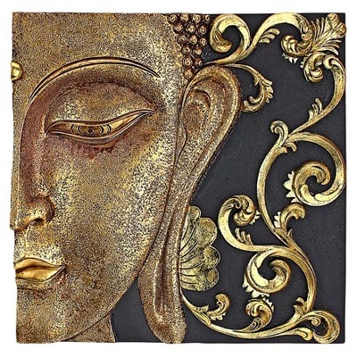 Design Toscano Mirrored Nirvana Dual Buddha Asian Inspired Wall Sculptures 5 Design Toscano Mirrored Nirvana Dual Buddha Asian Inspired Wall Sculptures - Image 3