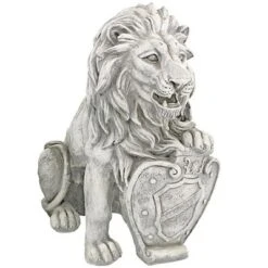 Design Toscano Roaring Beasts Of Castello Di Rocca Lion Sentinel Statue: Left Paw Up