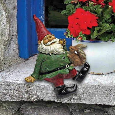 Design Toscano Osbert, The Garden Gnome Shelf Sitter Statues: Set Of Two 3 Design Toscano Osbert, The Garden Gnome Shelf Sitter Statues: Set Of Two