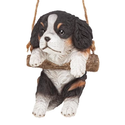 Design Toscano Black Cavalier Puppy On A Perch Hanging Dog Sculpture 9 Design Toscano Black Cavalier Puppy On A Perch Hanging Dog Sculpture - Image 7