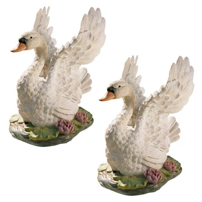 Design Toscano The Majesty Of Swan Lake Sculpture: Set Of Two 3 Design Toscano The Majesty Of Swan Lake Sculpture: Set Of Two