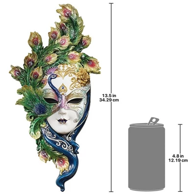 Design Toscano Mask Of Venice Wall Sculpture: Peacock Mask 3 Design Toscano Mask Of Venice Wall Sculpture: Peacock Mask