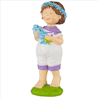 Design Toscano Bluebonnet Twins Springtime Child Garden Statue: Juliette Girl 8 Design Toscano Bluebonnet Twins Springtime Child Garden Statue: Juliette Girl - Image 6