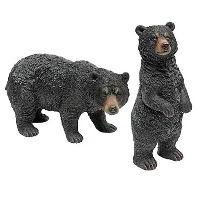 Design Toscano Walking And Standing Black Bear Statues: Set Of Two 3 Design Toscano Walking And Standing Black Bear Statues: Set Of Two