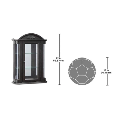 Design Toscano Rosedale Hardwood Wall Curio Cabinet: Ebony Black Finish 6 Design Toscano Rosedale Hardwood Wall Curio Cabinet: Ebony Black Finish - Image 4