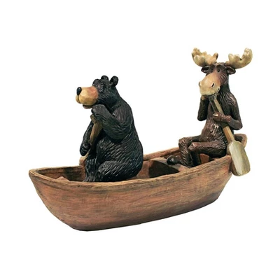 Design Toscano Moose And Black Bear In A Boat Statue - Multicolored 3 Design Toscano Moose And Black Bear In A Boat Statue - Multicolored