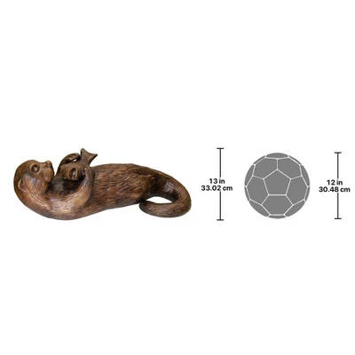 Design Toscano Lazy Otter With Fish Cast Bronze Garden Statue 5 Design Toscano Lazy Otter With Fish Cast Bronze Garden Statue - Image 3