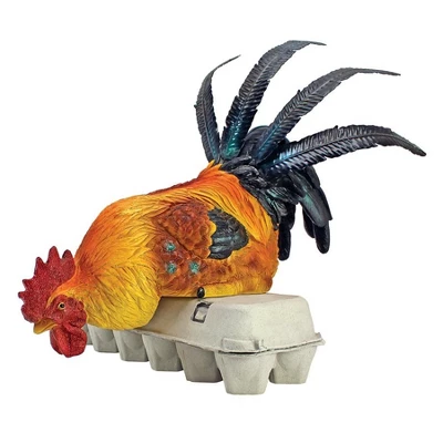 Design Toscano Rooster's Perch Sitting Chicken Statue - Multicolored 3 Design Toscano Rooster's Perch Sitting Chicken Statue - Multicolored