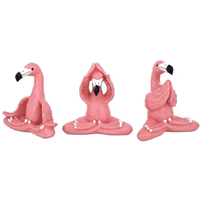 Design Toscano The Zen Of Pink Flamingos Yoga Garden Statues: Large 3 Design Toscano The Zen Of Pink Flamingos Yoga Garden Statues: Large