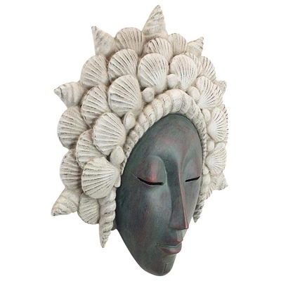 Design Toscano The Seashell Maiden Mermaid Wall Sculpture 5 Design Toscano The Seashell Maiden Mermaid Wall Sculpture - Image 3
