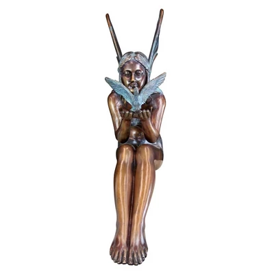 Design Toscano Bird Fairy Cast Bronze Garden Statue: Large 4 Design Toscano Bird Fairy Cast Bronze Garden Statue: Large - Image 2