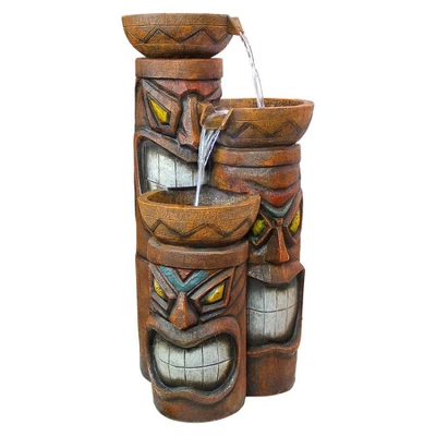 Design Toscano Cascading Aloha Tiki Three-Bowl Garden Fountain - Multicolored 4 Design Toscano Cascading Aloha Tiki Three-Bowl Garden Fountain - Multicolored - Image 2