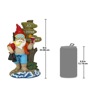Design Toscano Happy Hour Tropical Garden Gnome Statue 7 Design Toscano Happy Hour Tropical Garden Gnome Statue - Image 5