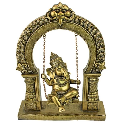 Design Toscano Lord Ganesha Elephant God Swinging On A Jhoola Hindu Statue 3 Design Toscano Lord Ganesha Elephant God Swinging On A Jhoola Hindu Statue