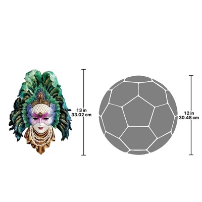 Design Toscano Maidens Of Mardi Gras Wall Mask Sculpture: Peacock Princess 4 Design Toscano Maidens Of Mardi Gras Wall Mask Sculpture: Peacock Princess - Image 2