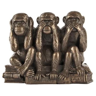 Design Toscano The Hear-No, See-No, Speak-No Evil Monkeys Statue 3 Design Toscano The Hear-No, See-No, Speak-No Evil Monkeys Statue