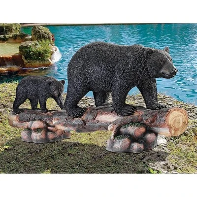 Design Toscano Mother Black Bear And Cub Grand Scale Animal Sculpture - Multicolored 3 Design Toscano Mother Black Bear And Cub Grand Scale Animal Sculpture - Multicolored