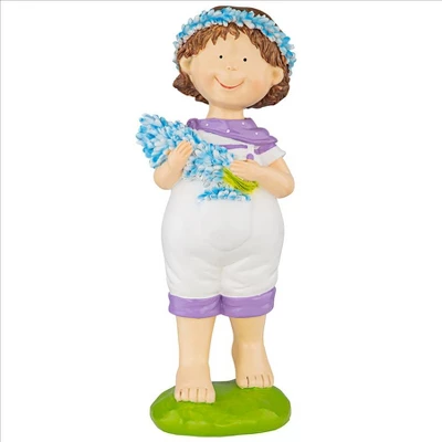 Design Toscano Bluebonnet Twins Springtime Child Garden Statue: Juliette Girl 10 Design Toscano Bluebonnet Twins Springtime Child Garden Statue: Juliette Girl - Image 8