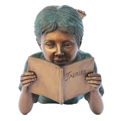 Design Toscano Bookworm Boy, Garden Reader Bronze Statue 4 Design Toscano Bookworm Boy, Garden Reader Bronze Statue - Image 2
