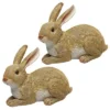 Design Toscano Bashful, The Bunny, Lying Down Garden Rabbit Statue: Set Of Two