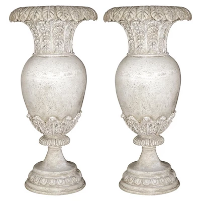 Design Toscano Versailles Floral Oviform Urn: Set Of Two 3 Design Toscano Versailles Floral Oviform Urn: Set Of Two