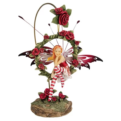 Design Toscano Radiant Rose Dangling Fairy Sculpture With Stand - Multicolored 3 Design Toscano Radiant Rose Dangling Fairy Sculpture With Stand - Multicolored