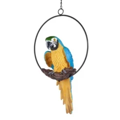 Design Toscano Polly In Paradise Parrot On Ring Perch: Medium