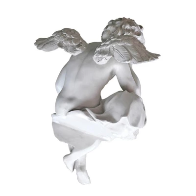 Design Toscano Mourning Mortality Sitting Cherub Sculpture - Off-White 6 Design Toscano Mourning Mortality Sitting Cherub Sculpture - Off-White - Image 4